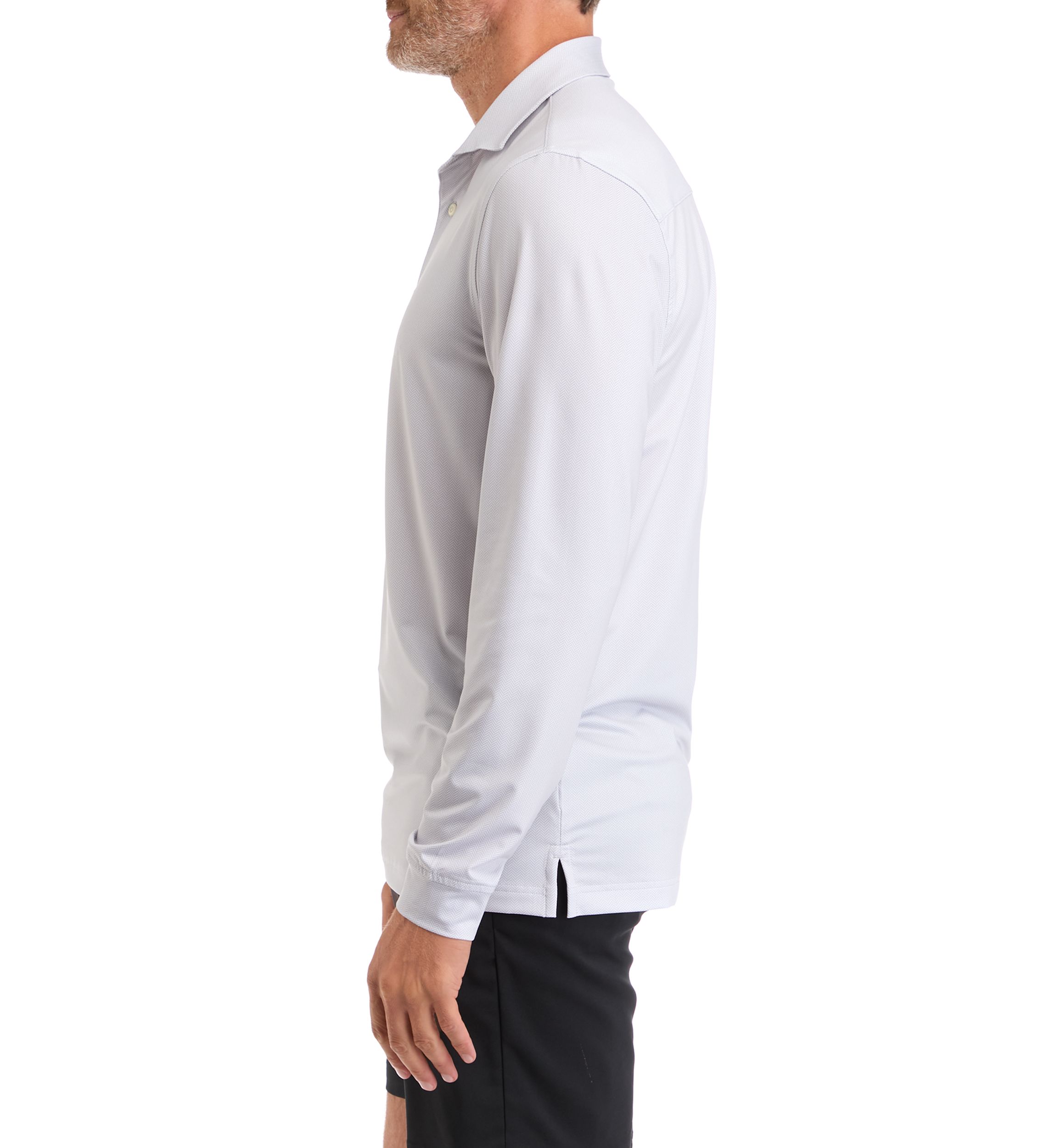 Mens Long Sleeve Herringbone Shirt