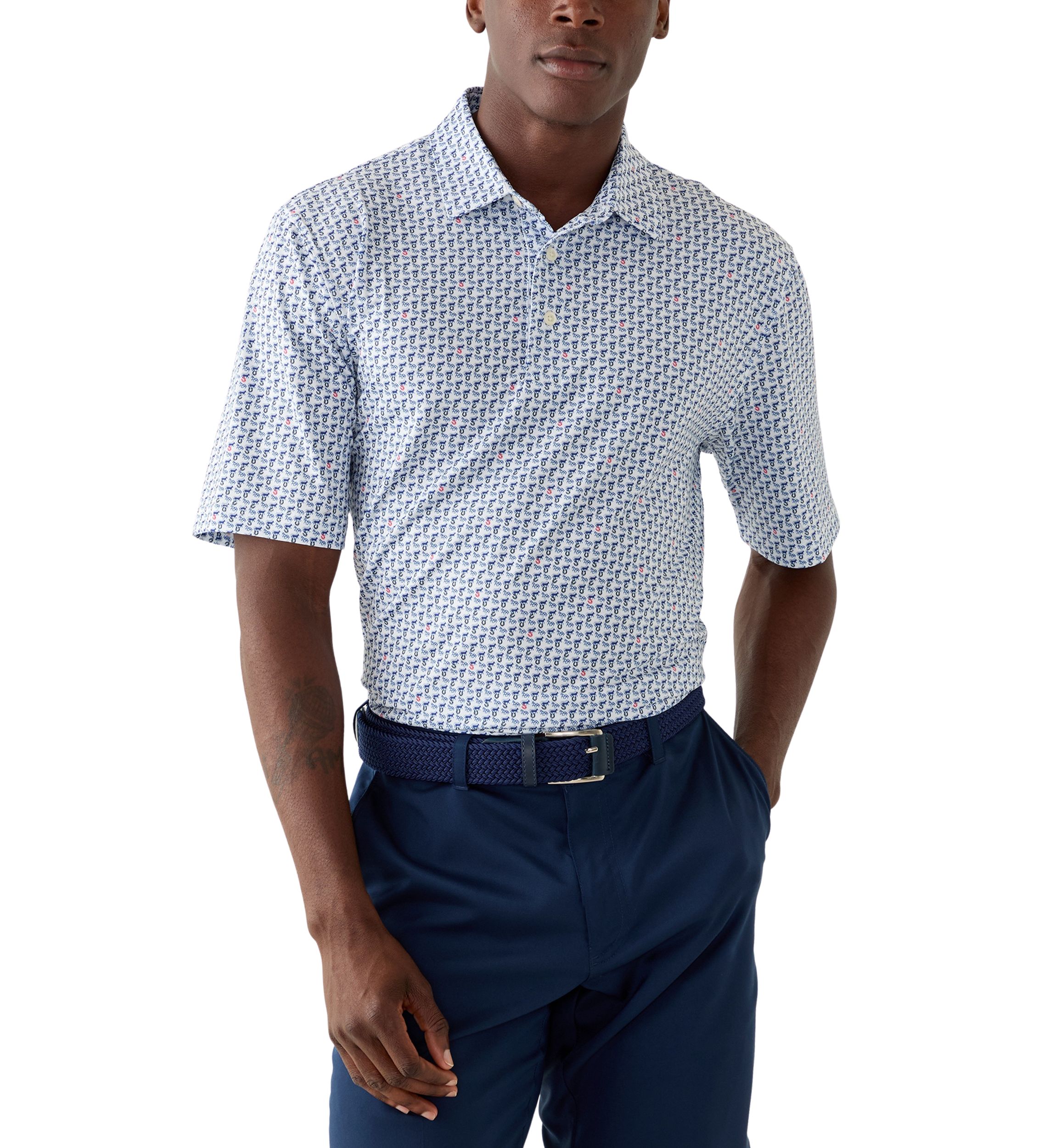 Mens Printed Polo Shirt