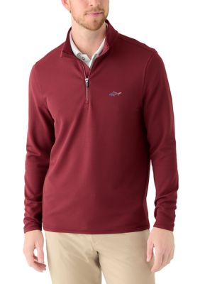 Greg Norman Collection Men's Brick Textured Jaquard 1/4 Zip, 2XL