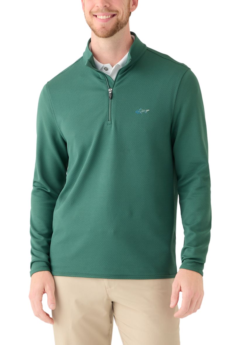 Mens Brick Textured Jaquard 1/4 Zip
