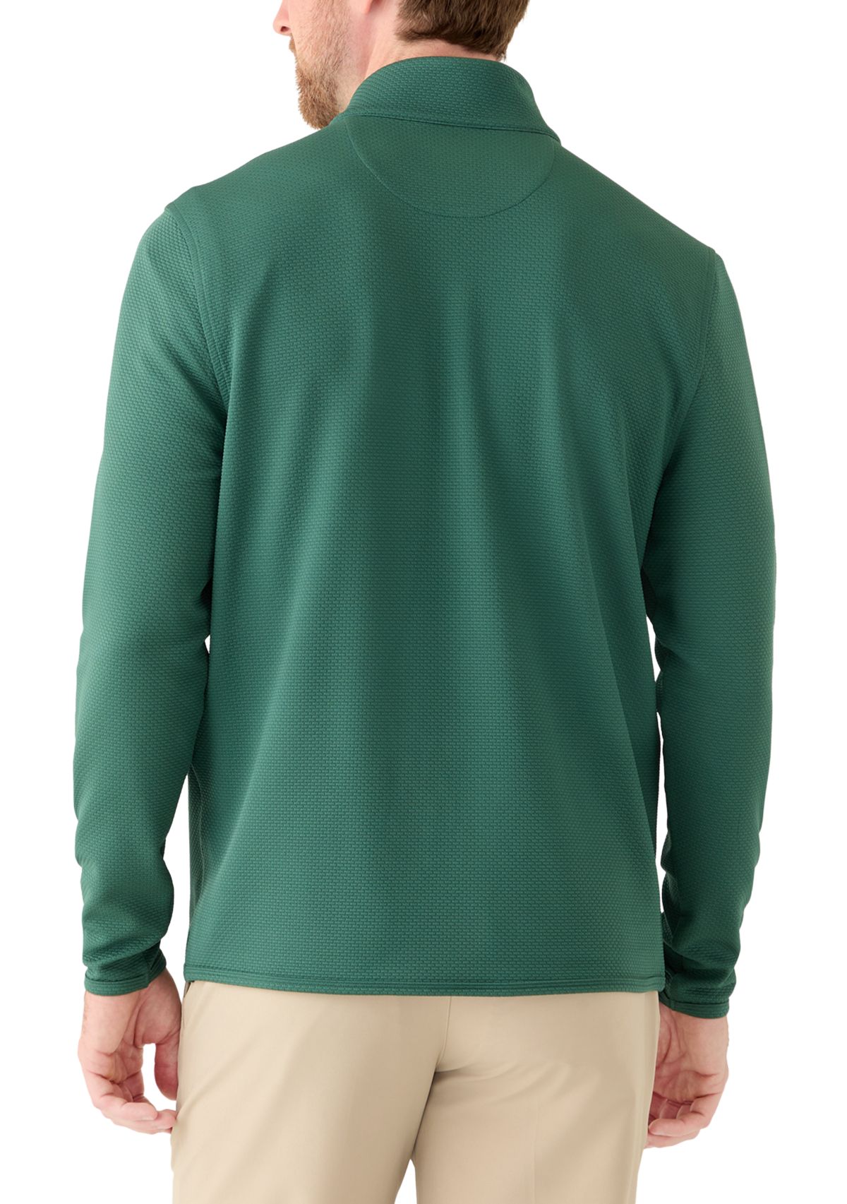 Mens Brick Textured Jaquard 1/4 Zip