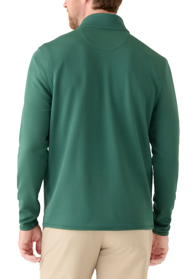 Mens Brick Textured Jaquard 1/4 Zip