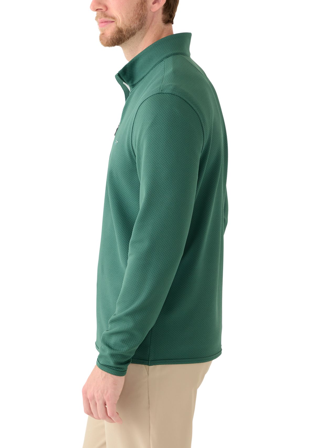 Mens Brick Textured Jaquard 1/4 Zip