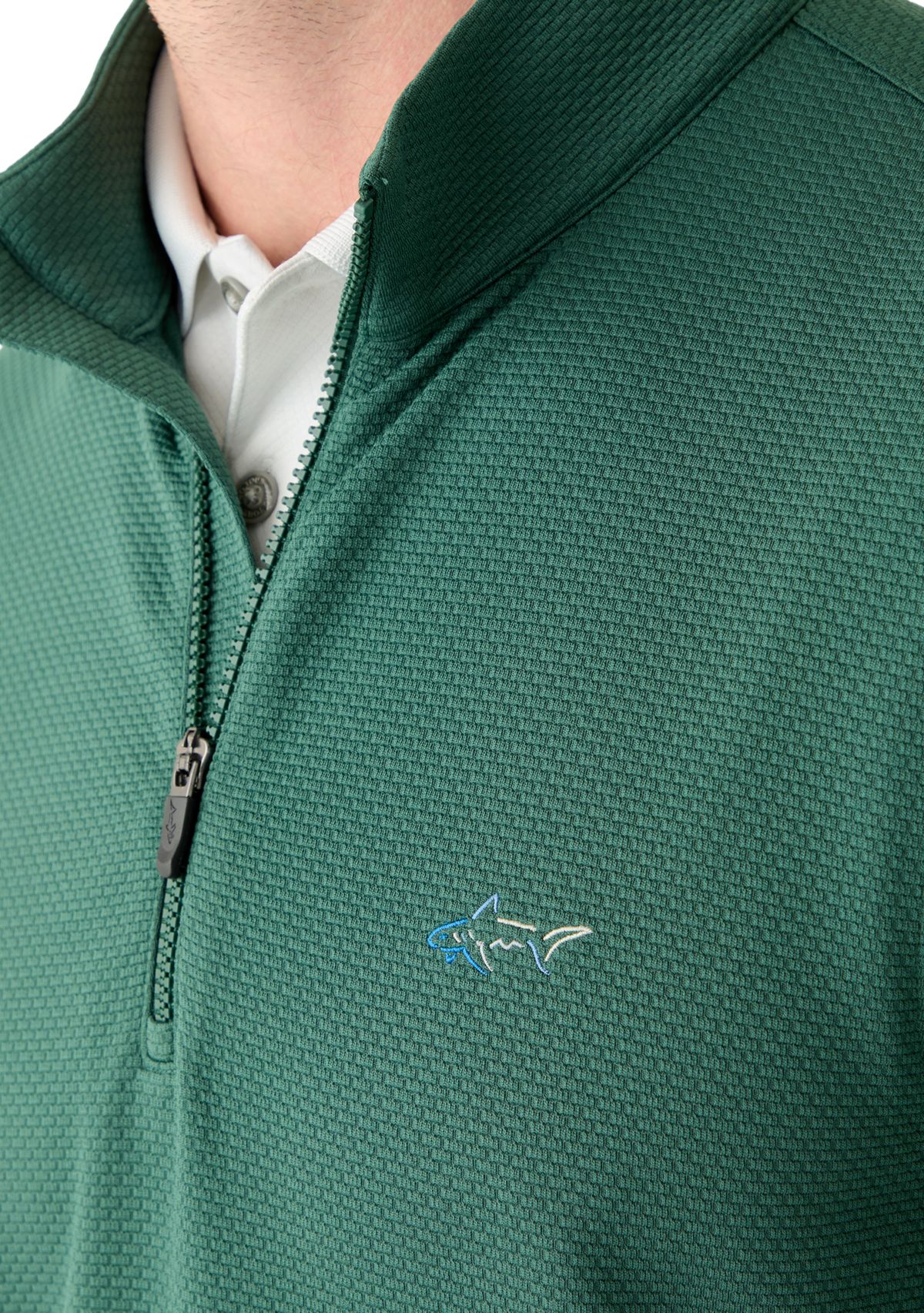 Mens Brick Textured Jaquard 1/4 Zip