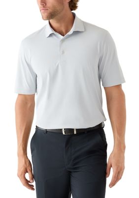 Greg Norman Collection Men's Textured Golf Polo Shirt, Grey, 2XL