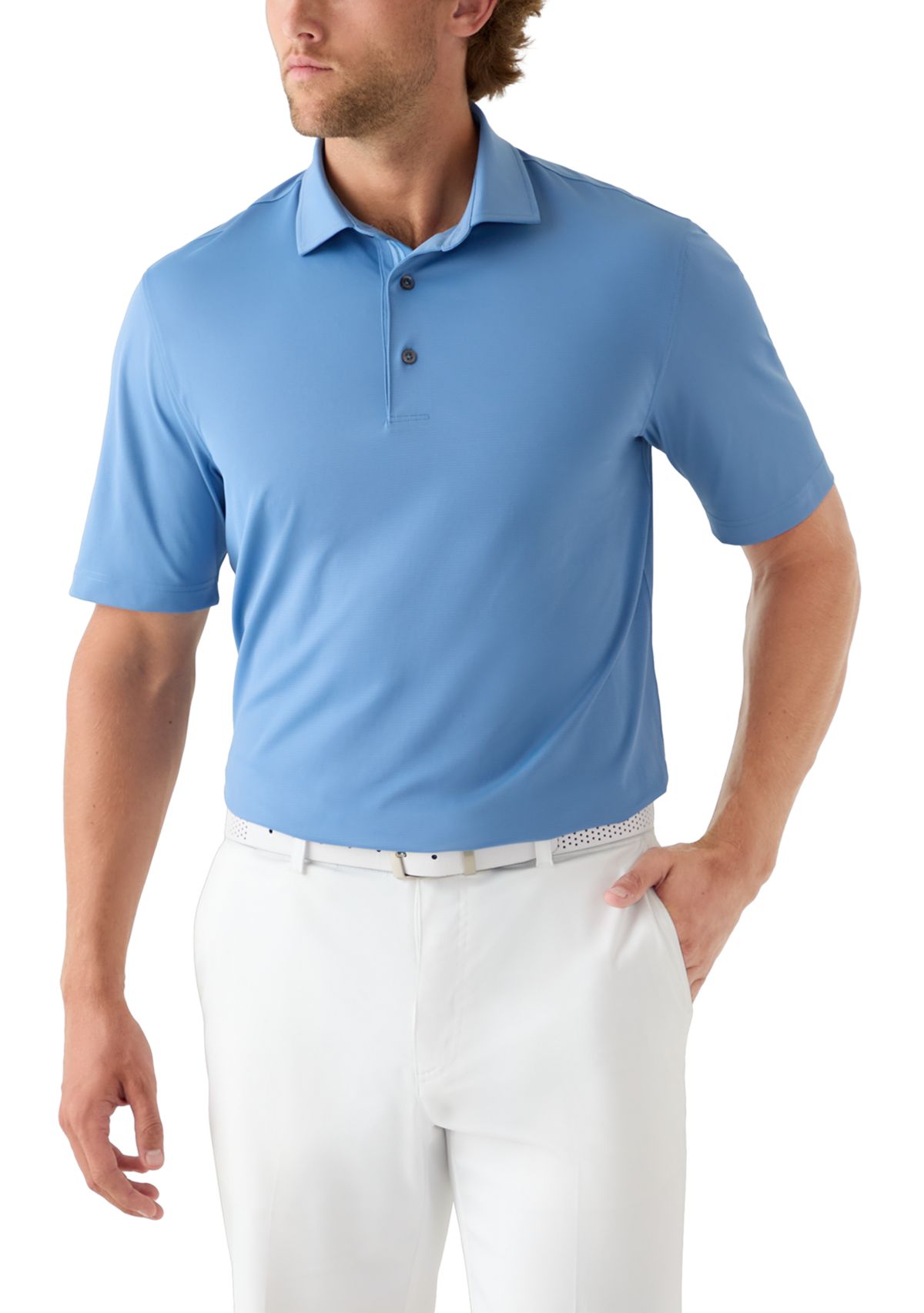 Mens Textured Golf Polo Shirt