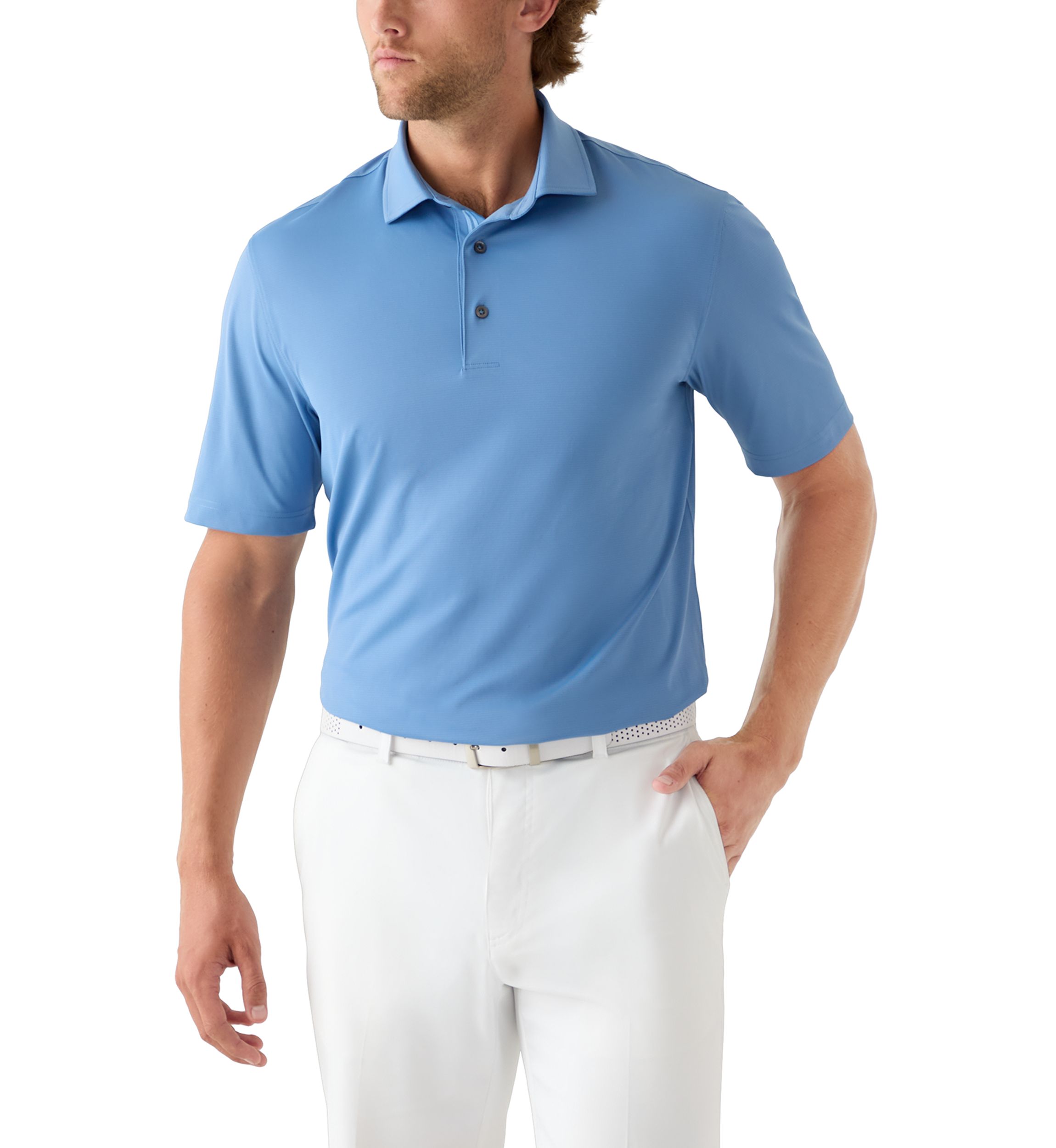 Mens Textured Golf Polo Shirt