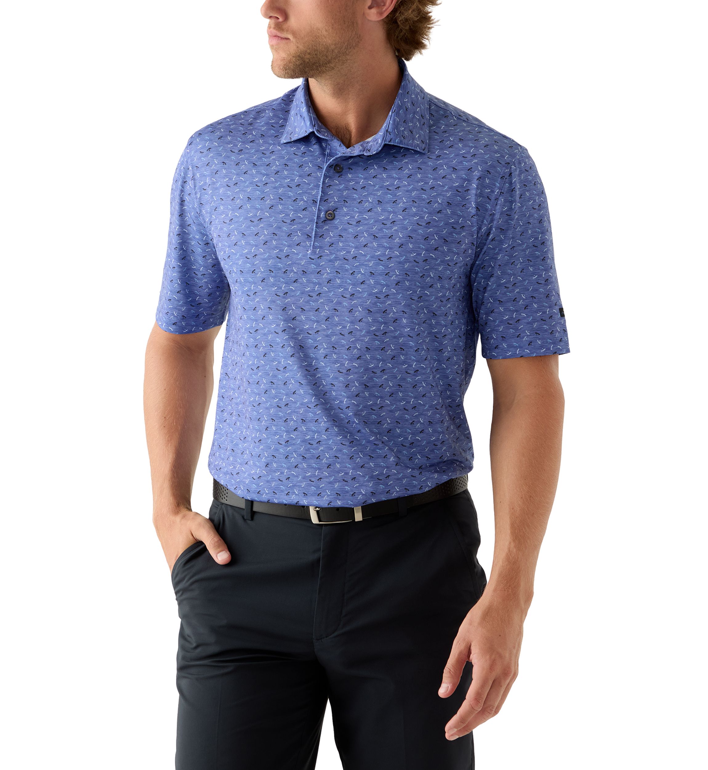Mens Steam Print Polo Shirt