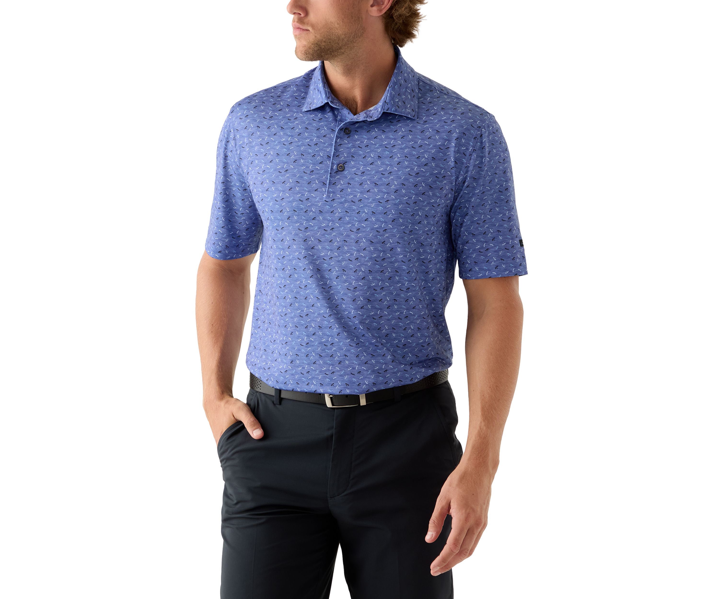Mens Steam Print Polo Shirt