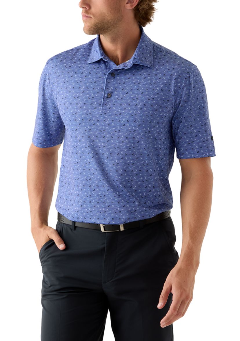 Mens Steam Print Polo Shirt