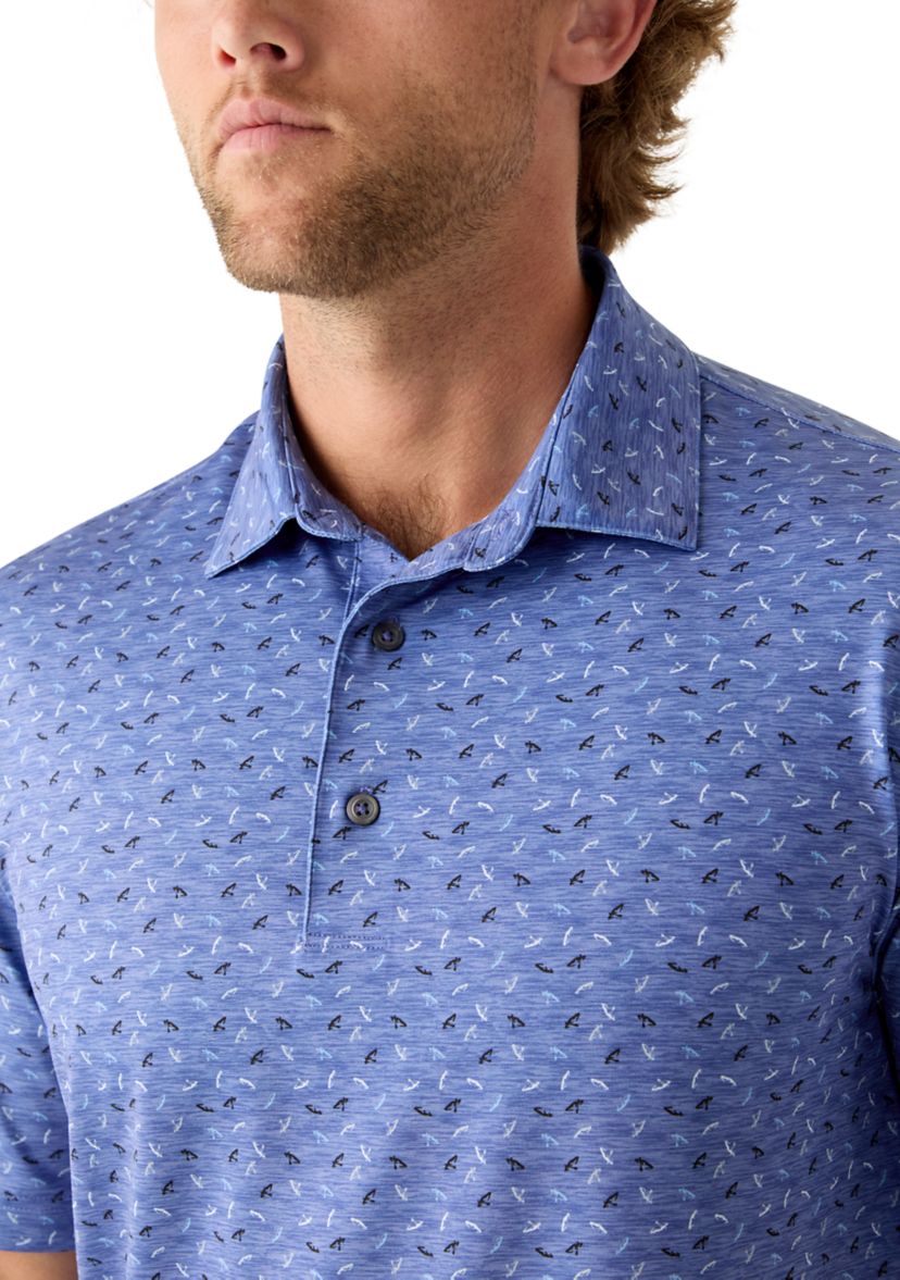 Mens Steam Print Polo Shirt