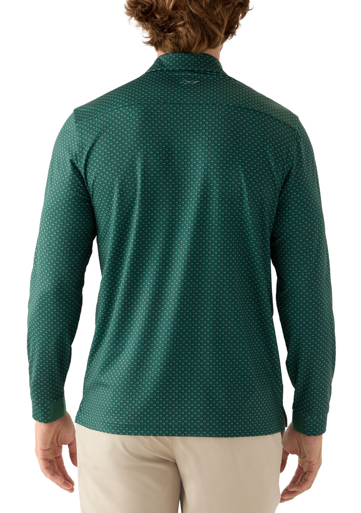 Mens Dress Long Sleeve Polo Shirt