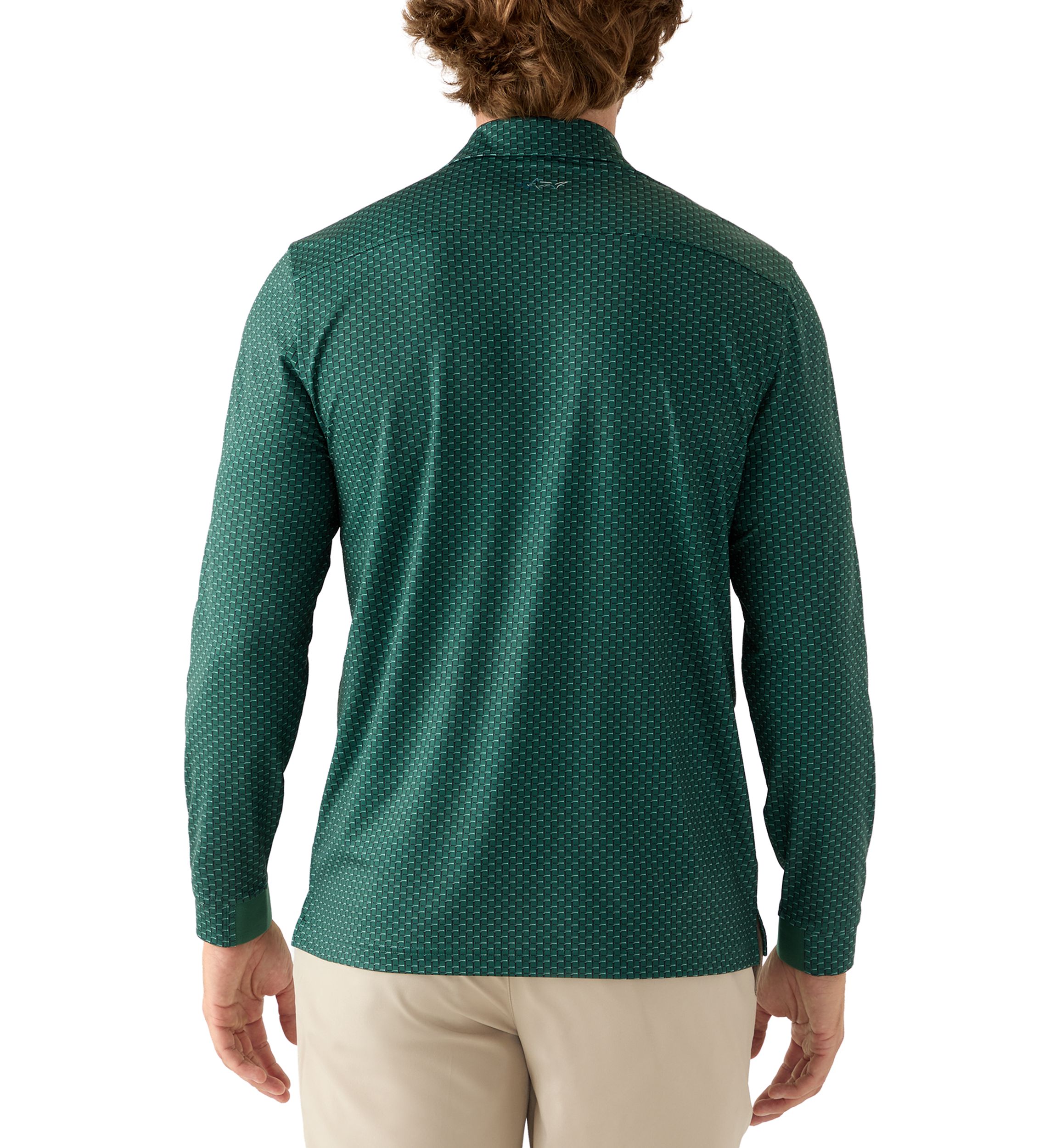 Mens Dress Long Sleeve Polo Shirt