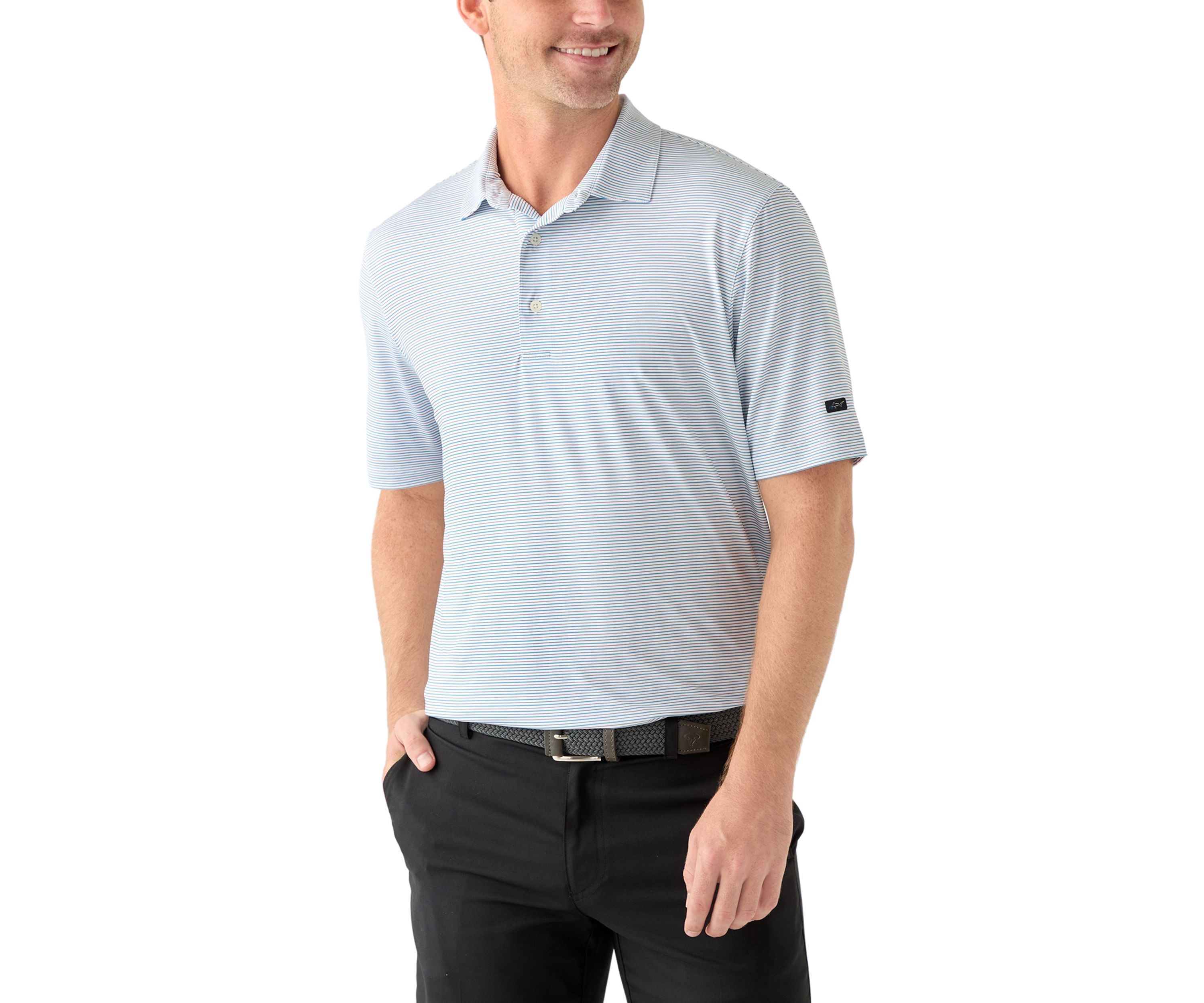 Mens Season Stripe Golf Polo Shirt