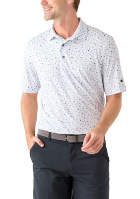 Greg Norman Collection Men's Dancing Chips Print Shirt, White, 2XL
