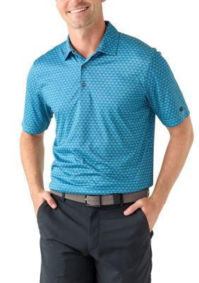 Greg Norman Collection Men's Adriatic Blue Short Sleeve Golf Polo Shirt, XL