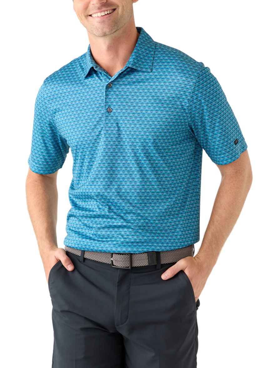 Mens Adriatic Blue Short Sleeve Golf Polo Shirt