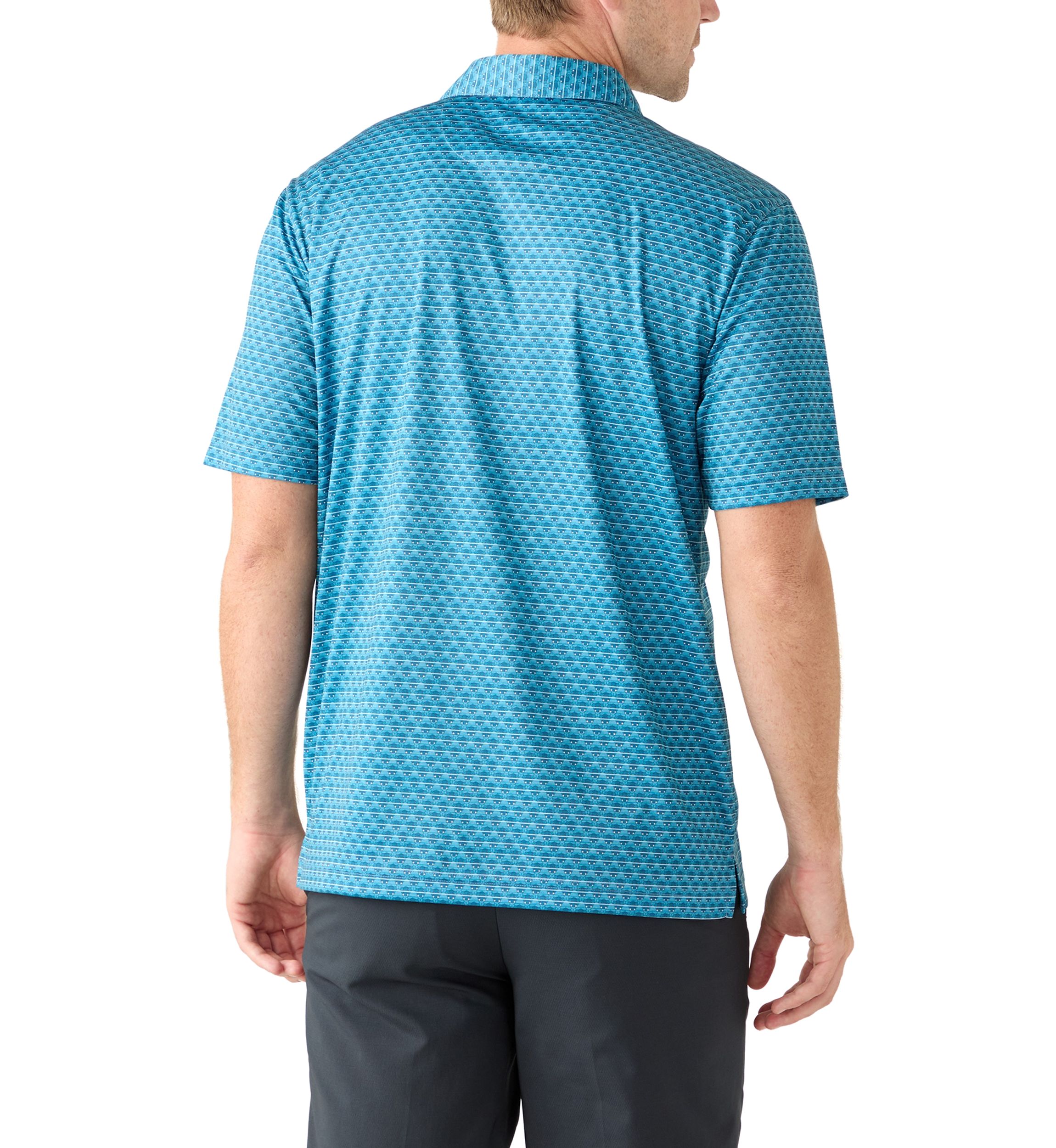 Mens Adriatic Blue Short Sleeve Golf Polo Shirt