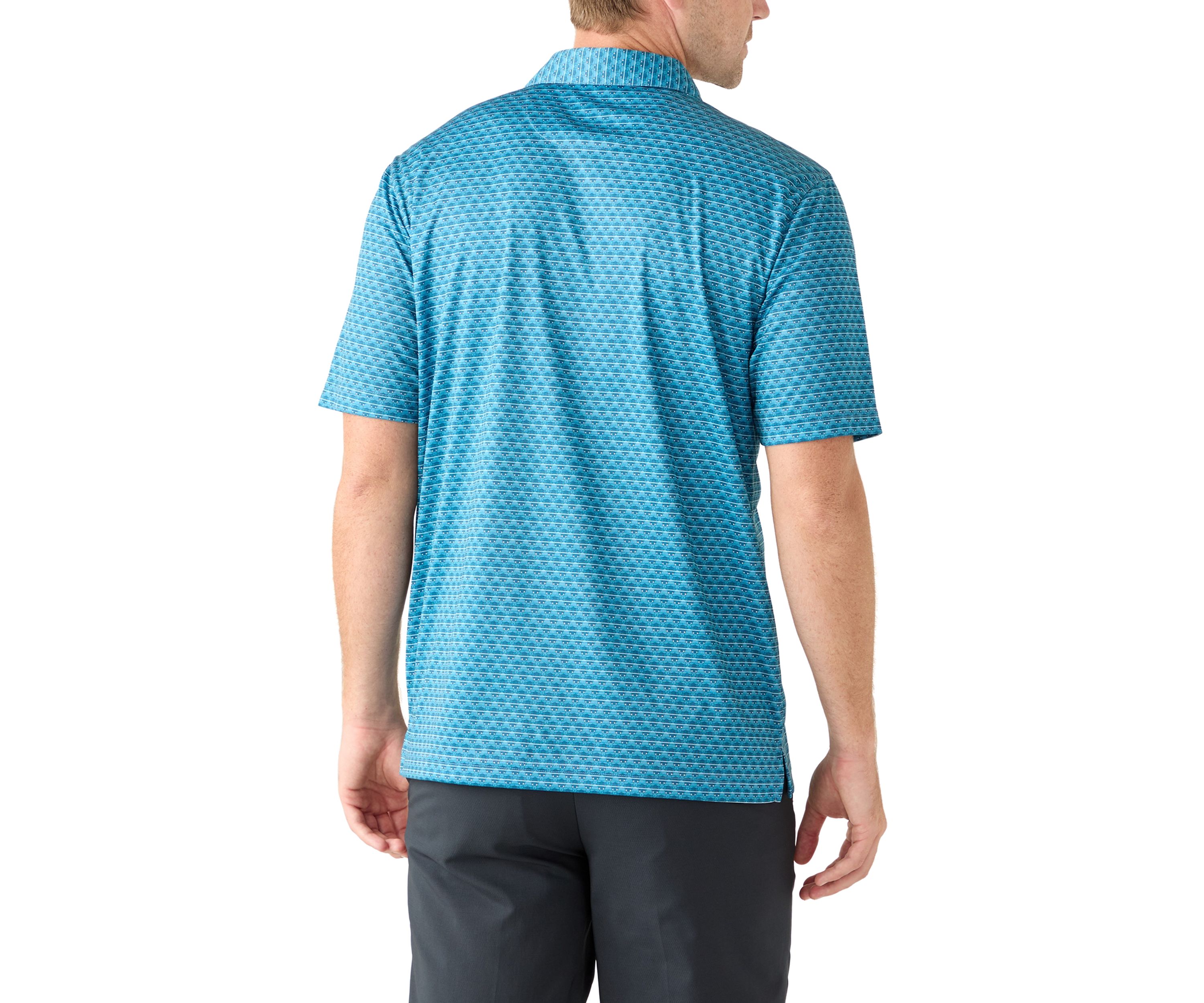 Mens Adriatic Blue Short Sleeve Golf Polo Shirt