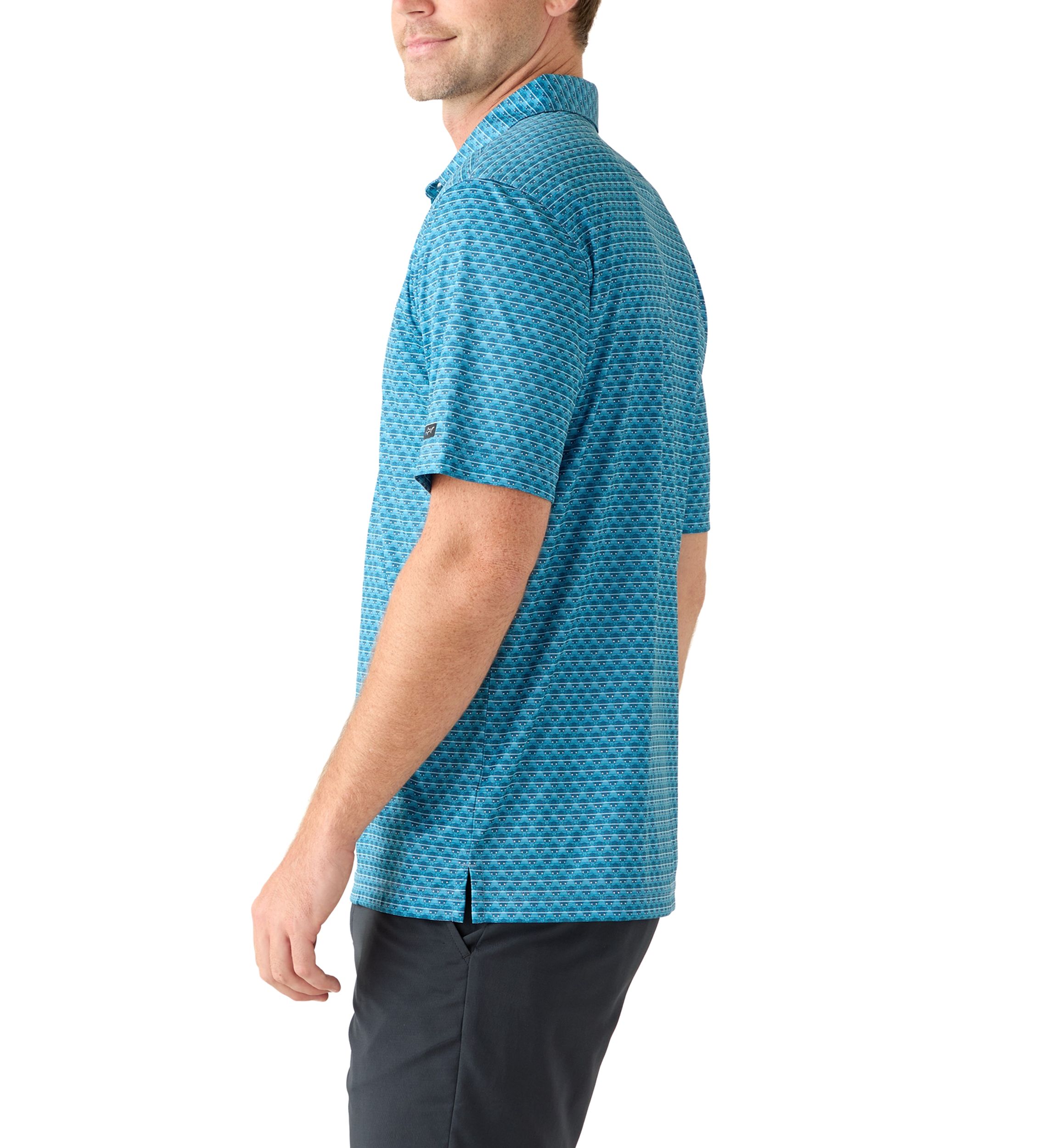 Mens Adriatic Blue Short Sleeve Golf Polo Shirt