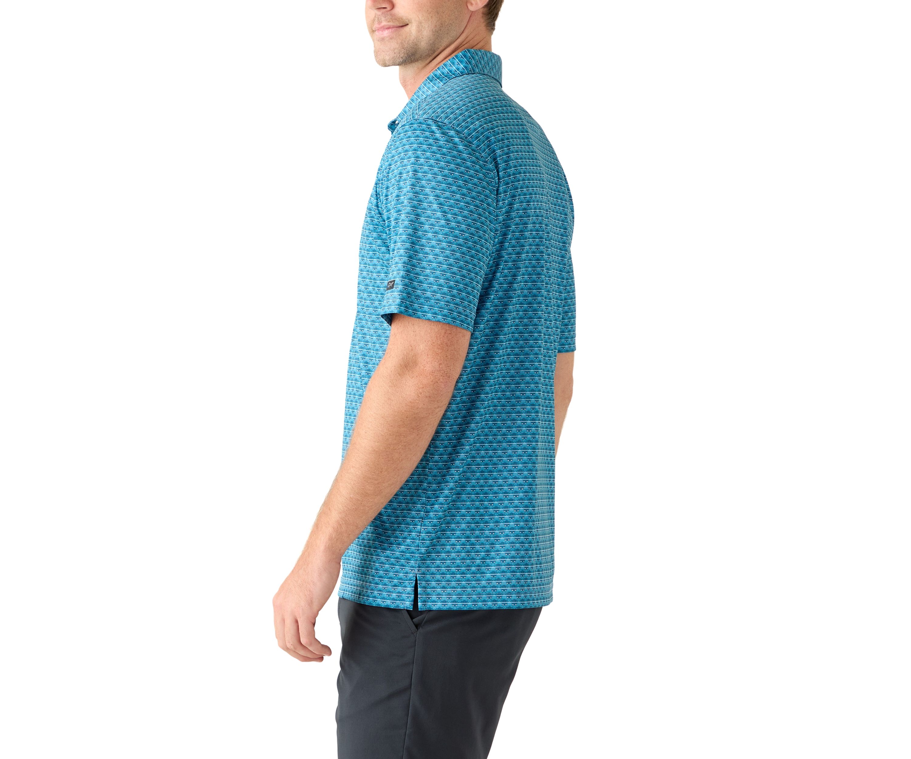Mens Adriatic Blue Short Sleeve Golf Polo Shirt