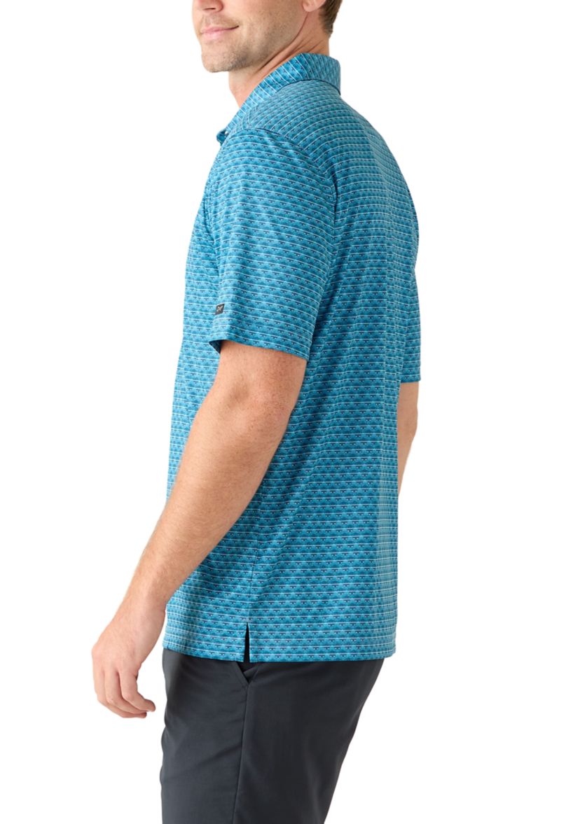 Mens Adriatic Blue Short Sleeve Golf Polo Shirt