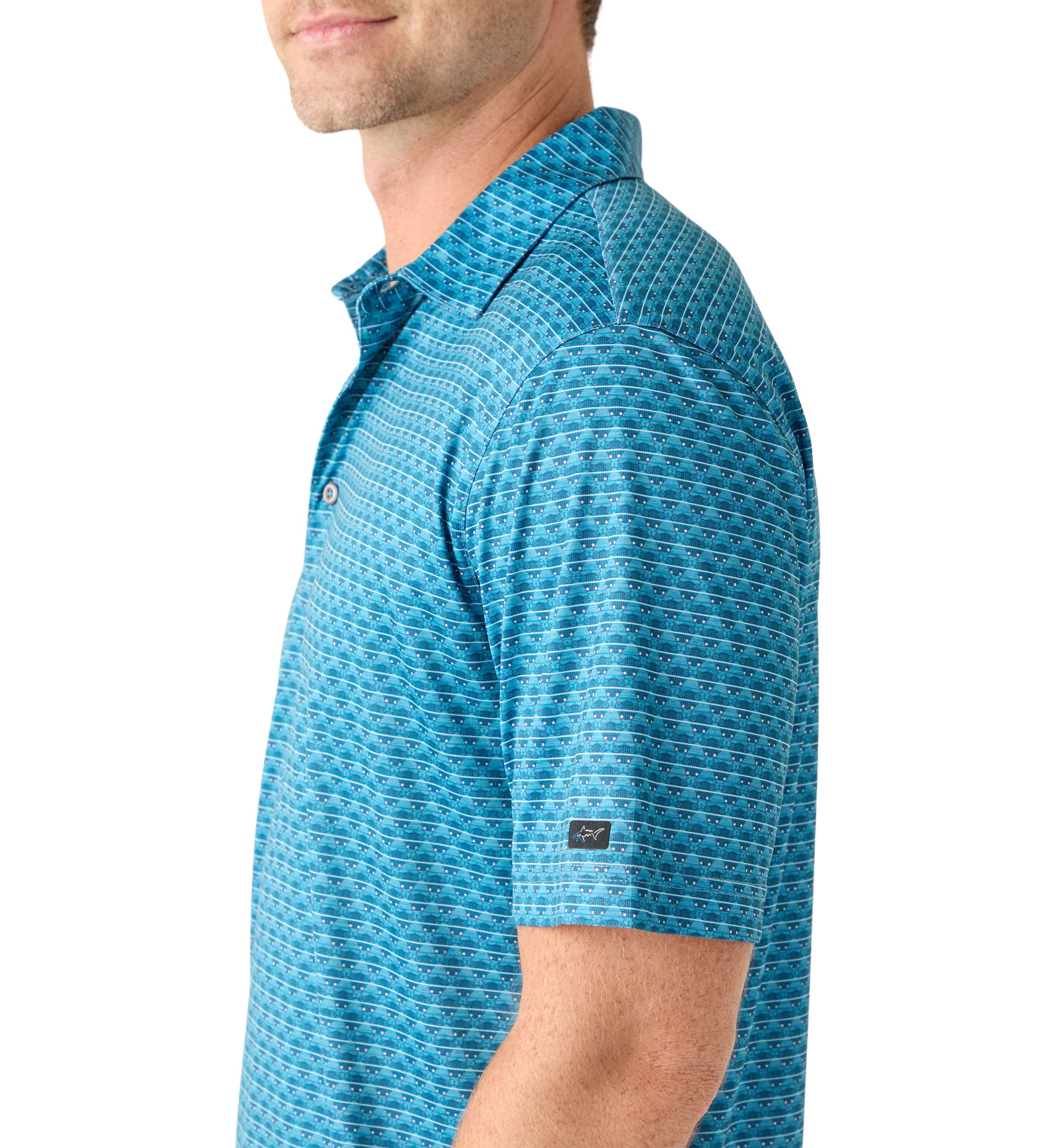 Mens Adriatic Blue Short Sleeve Golf Polo Shirt