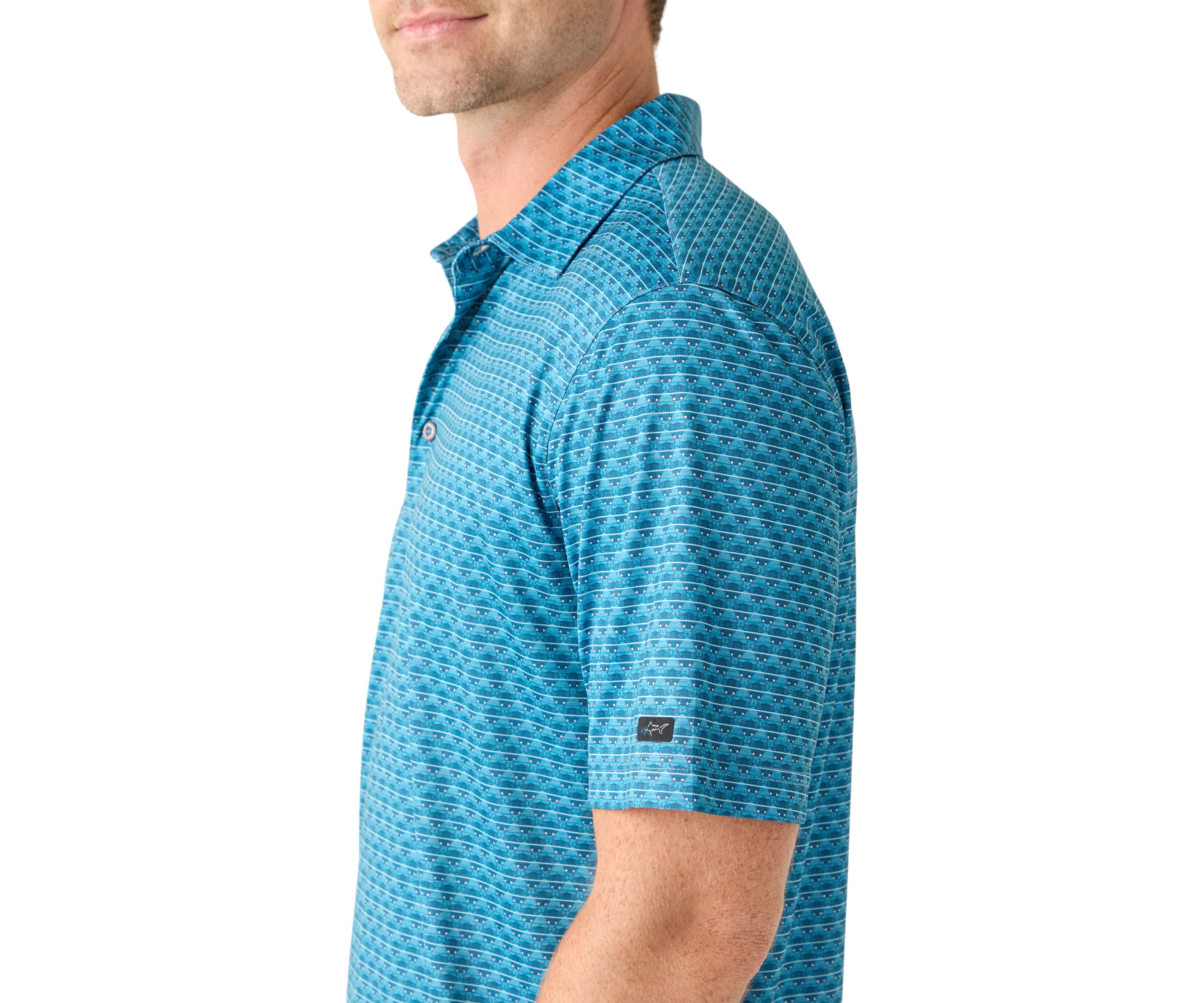 Mens Adriatic Blue Short Sleeve Golf Polo Shirt