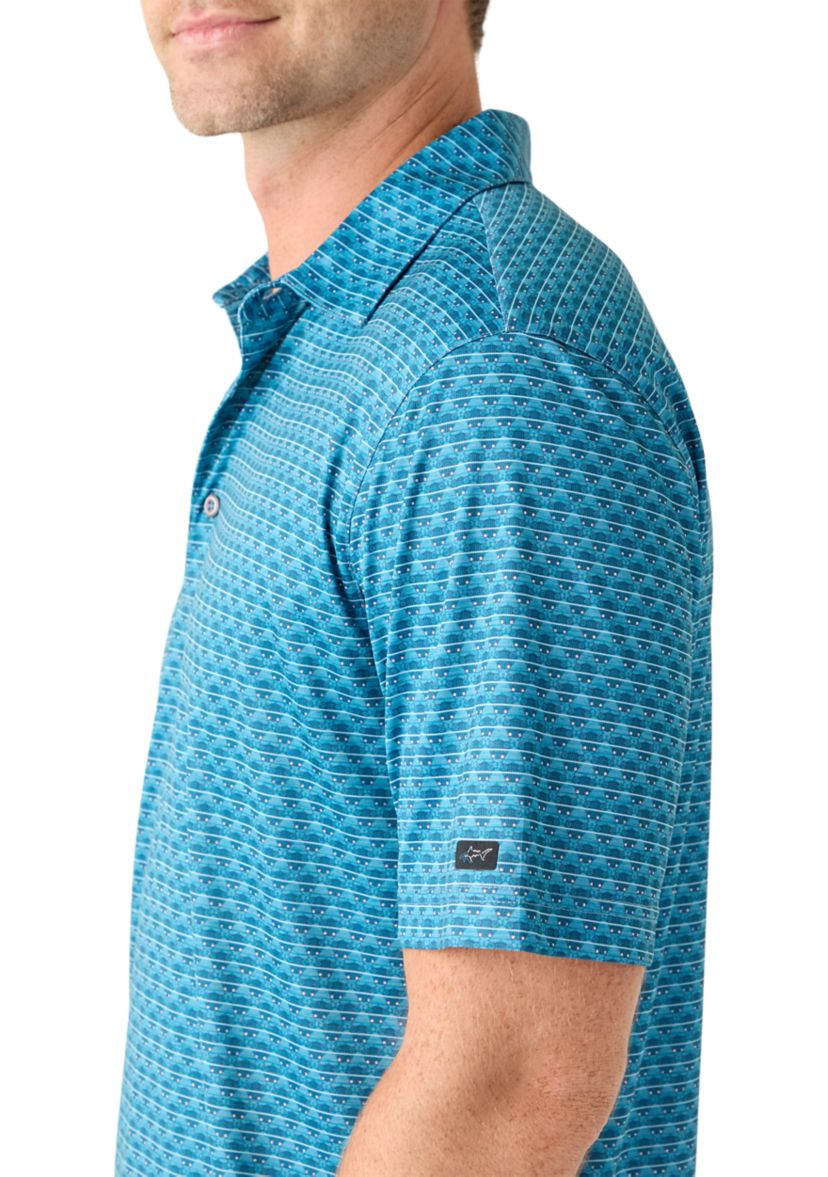Mens Adriatic Blue Short Sleeve Golf Polo Shirt