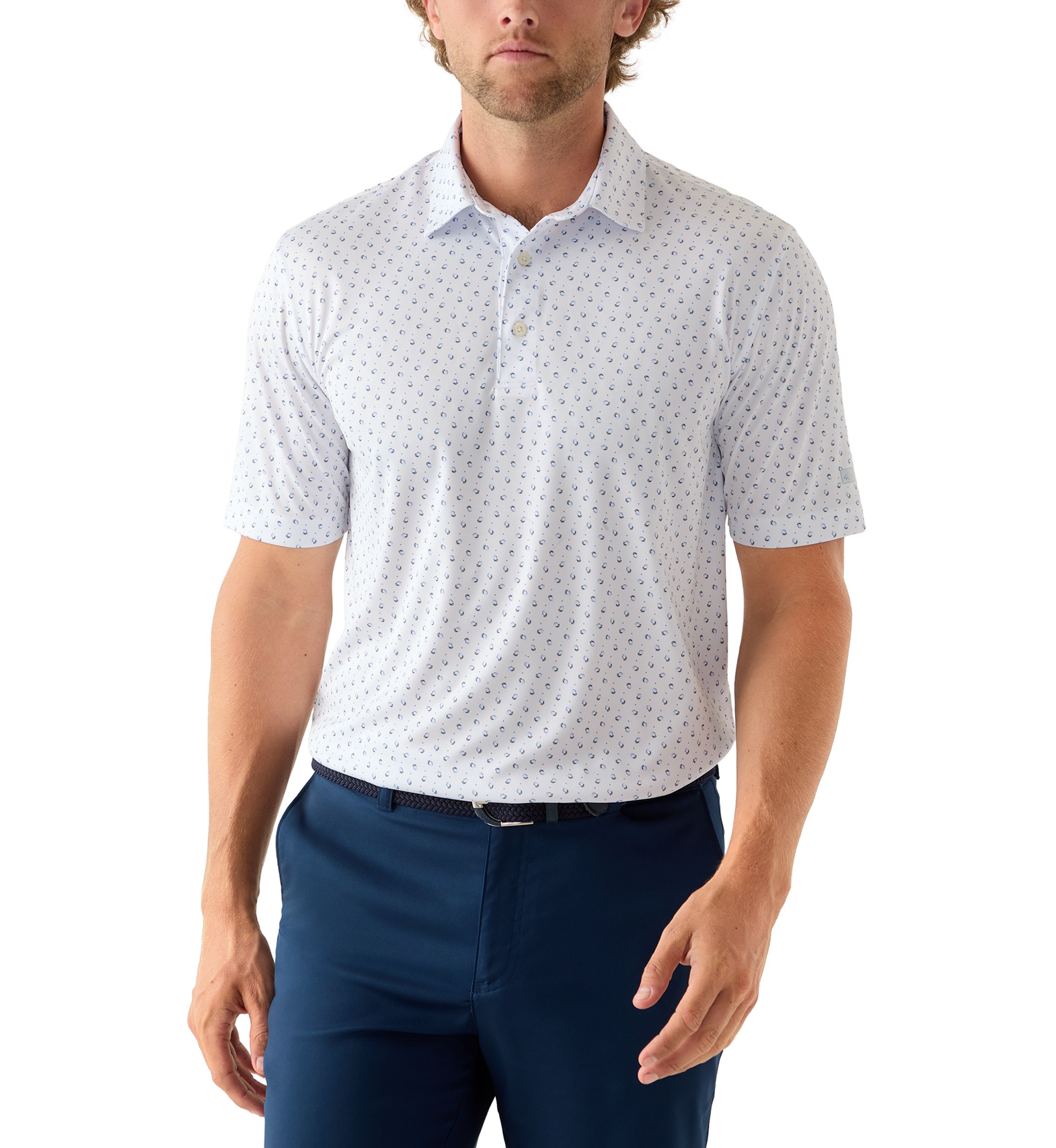 Mens River Drive Print Polo Shirt