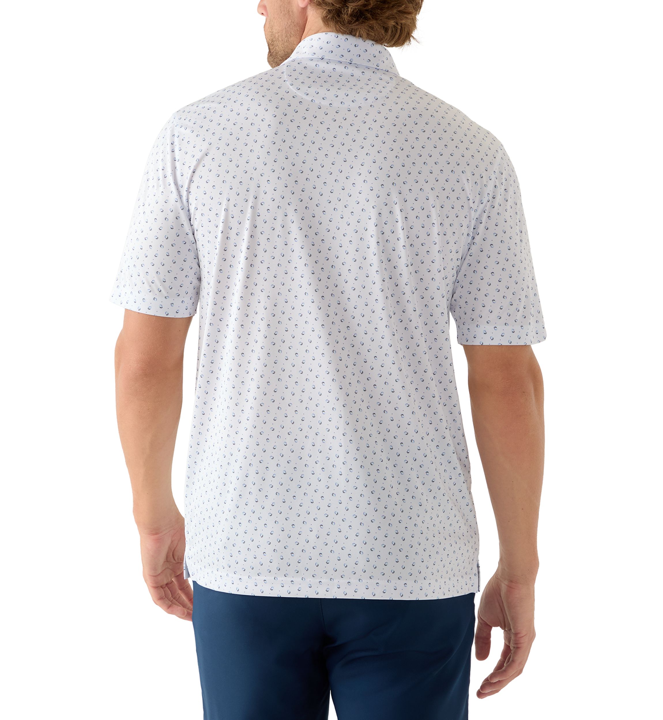 Mens River Drive Print Polo Shirt