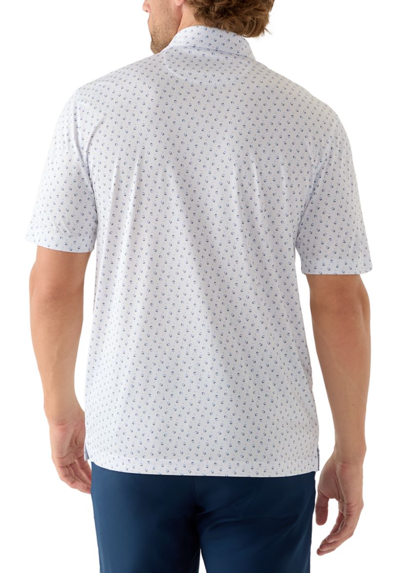 Mens River Drive Print Polo Shirt