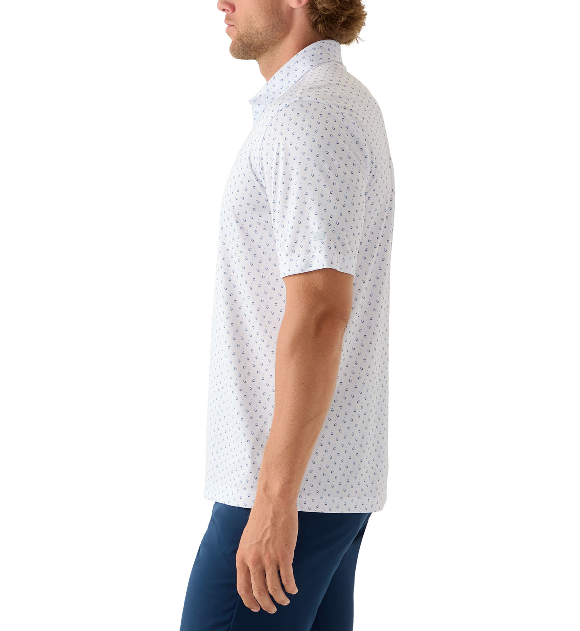 Mens River Drive Print Polo Shirt