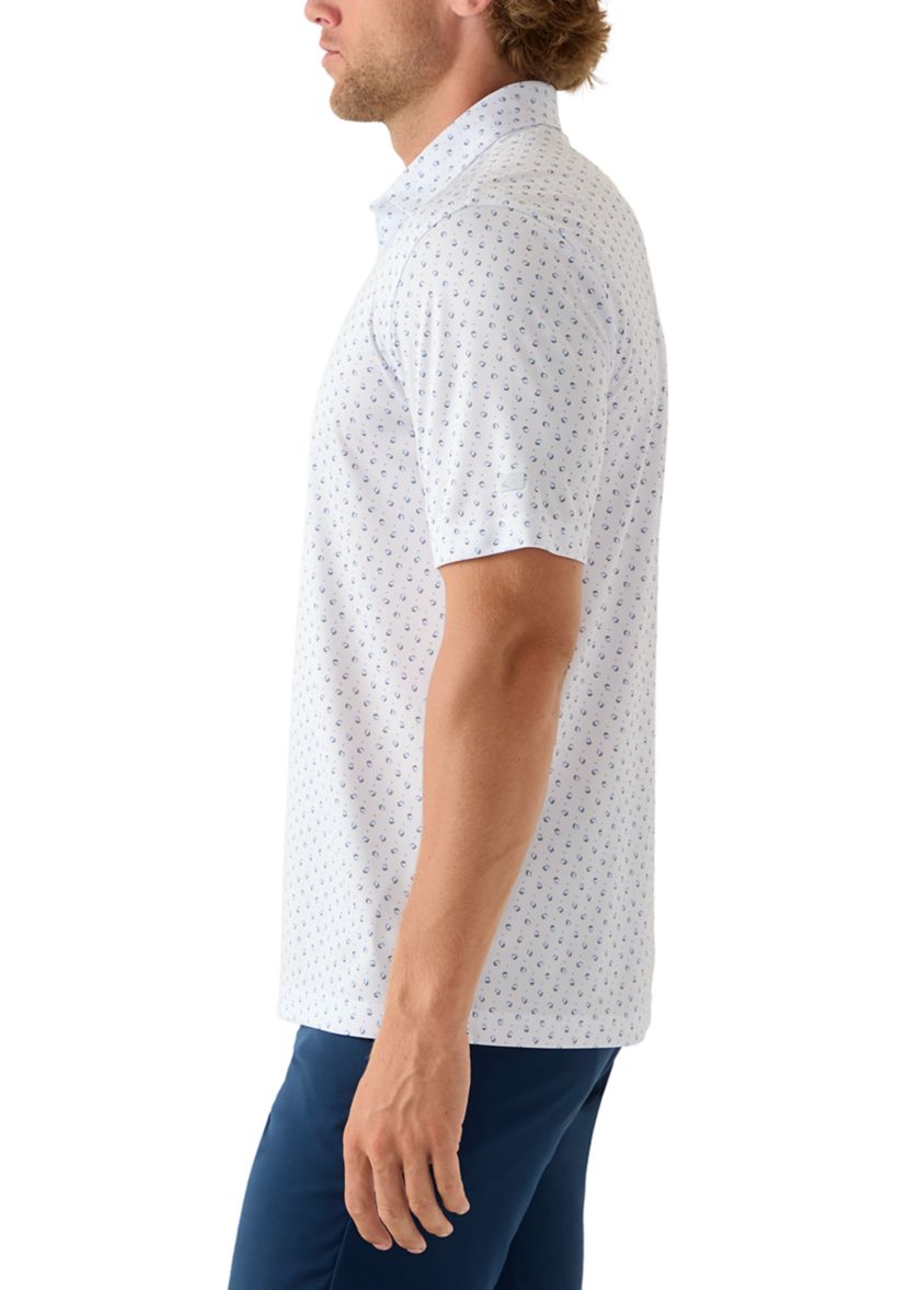 Mens River Drive Print Polo Shirt