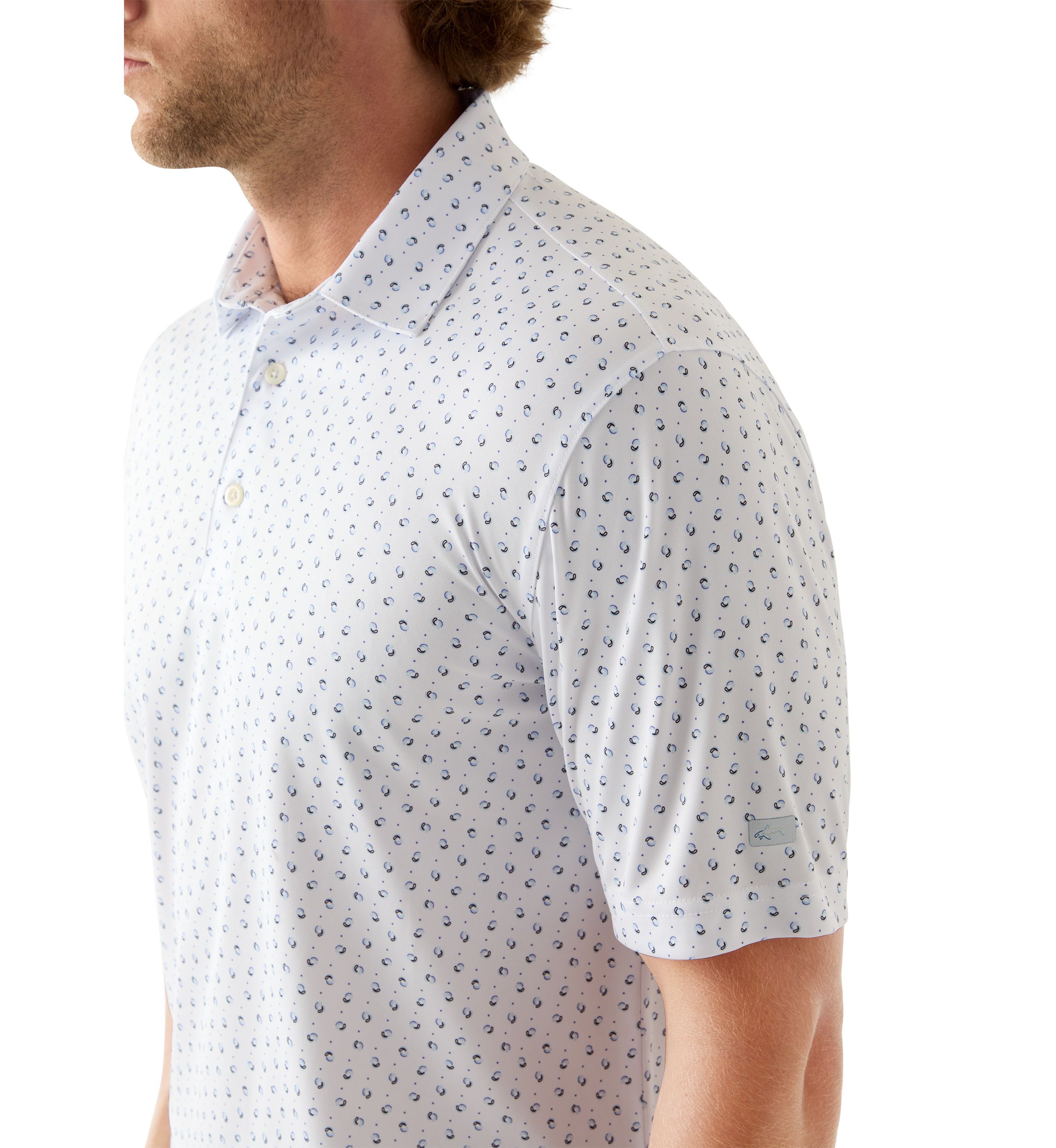 Mens River Drive Print Polo Shirt