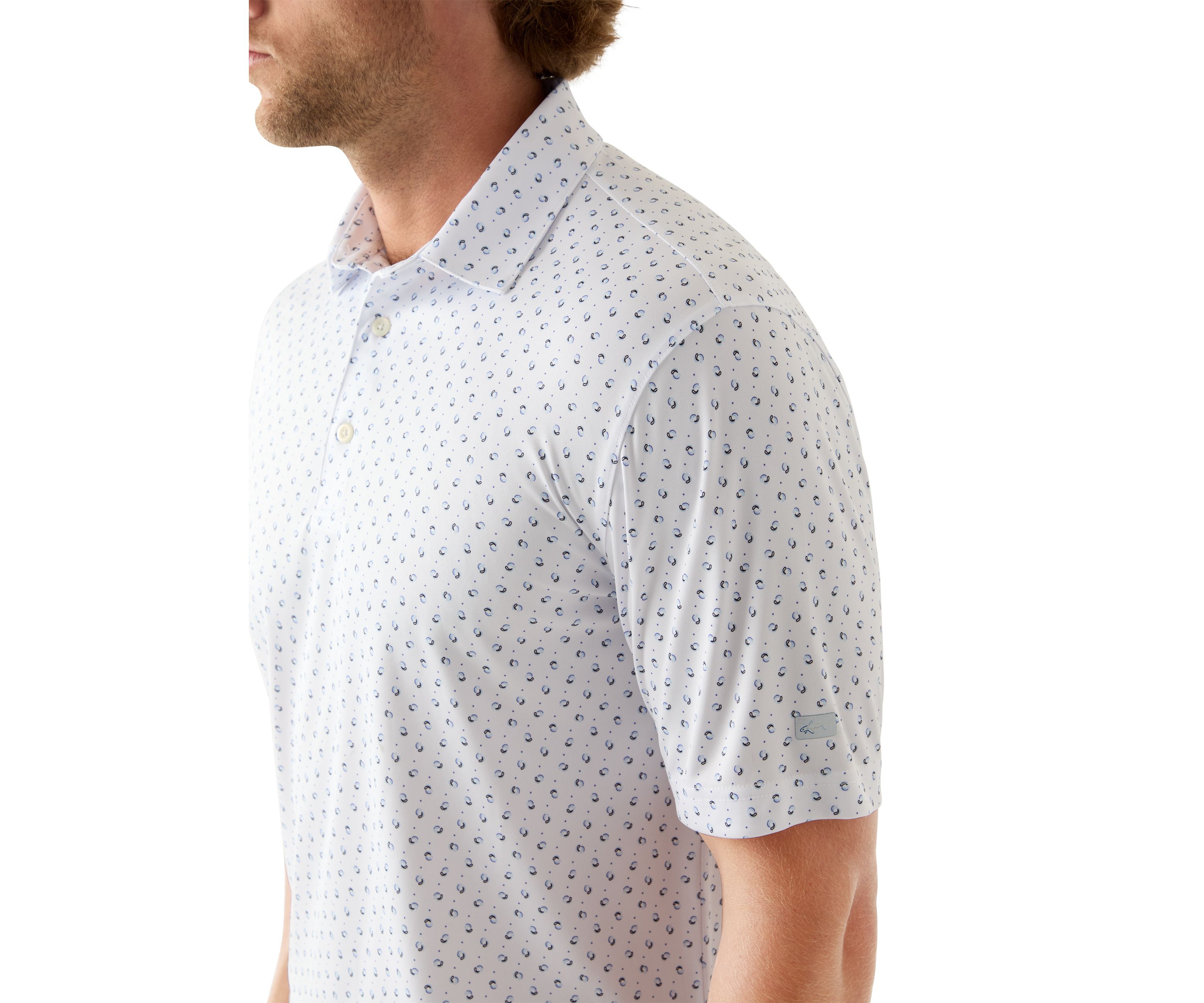 Mens River Drive Print Polo Shirt