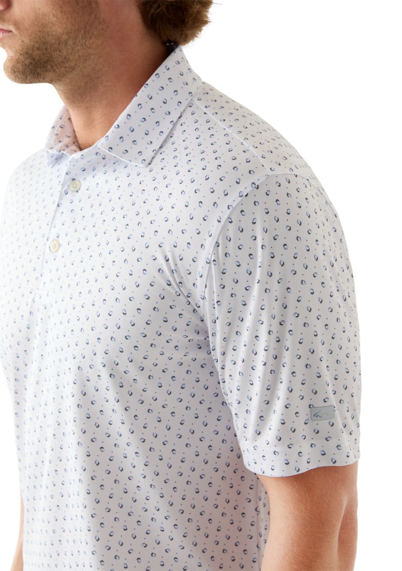 Mens River Drive Print Polo Shirt