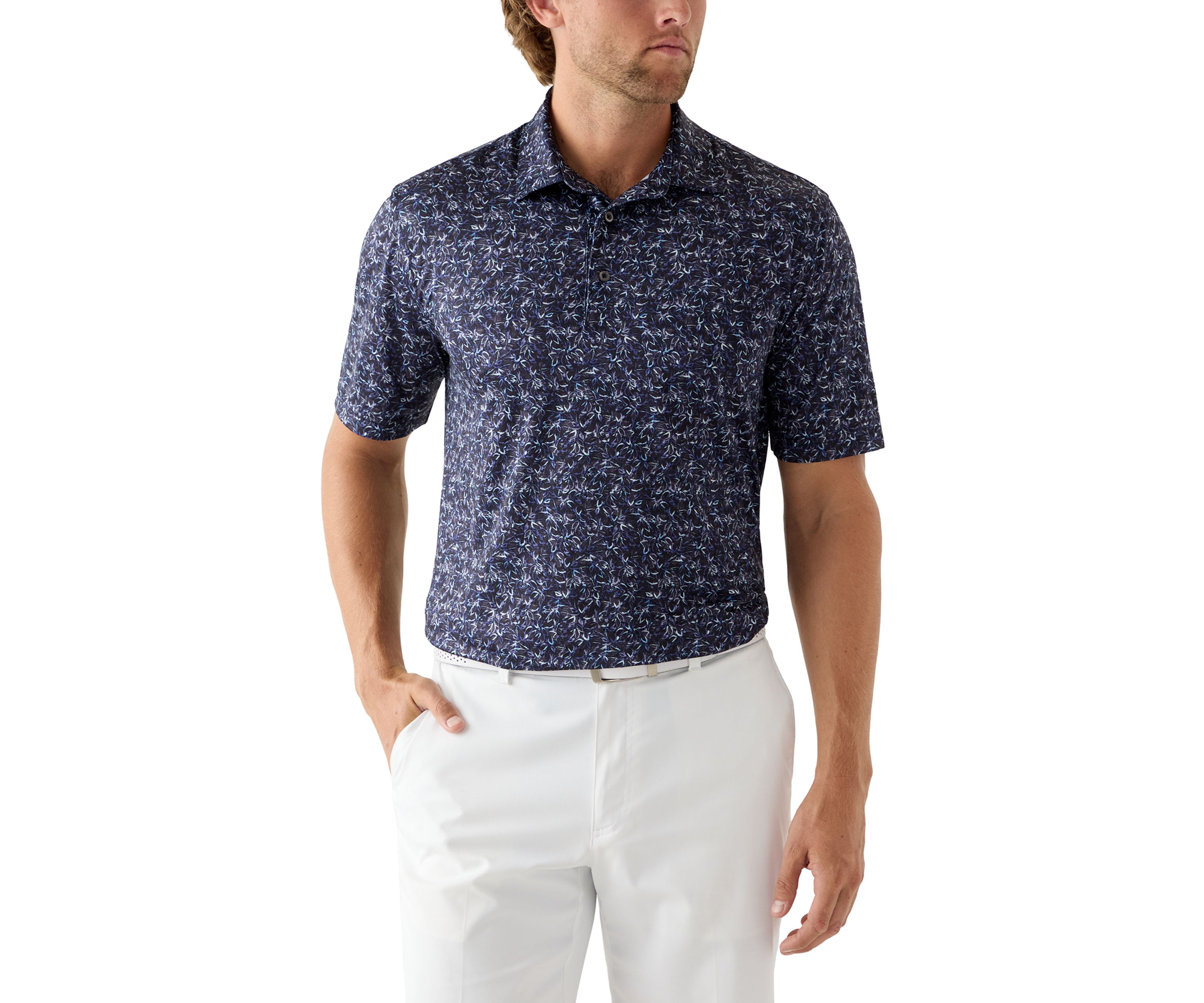 Mens Riverside Print Polo Shirt