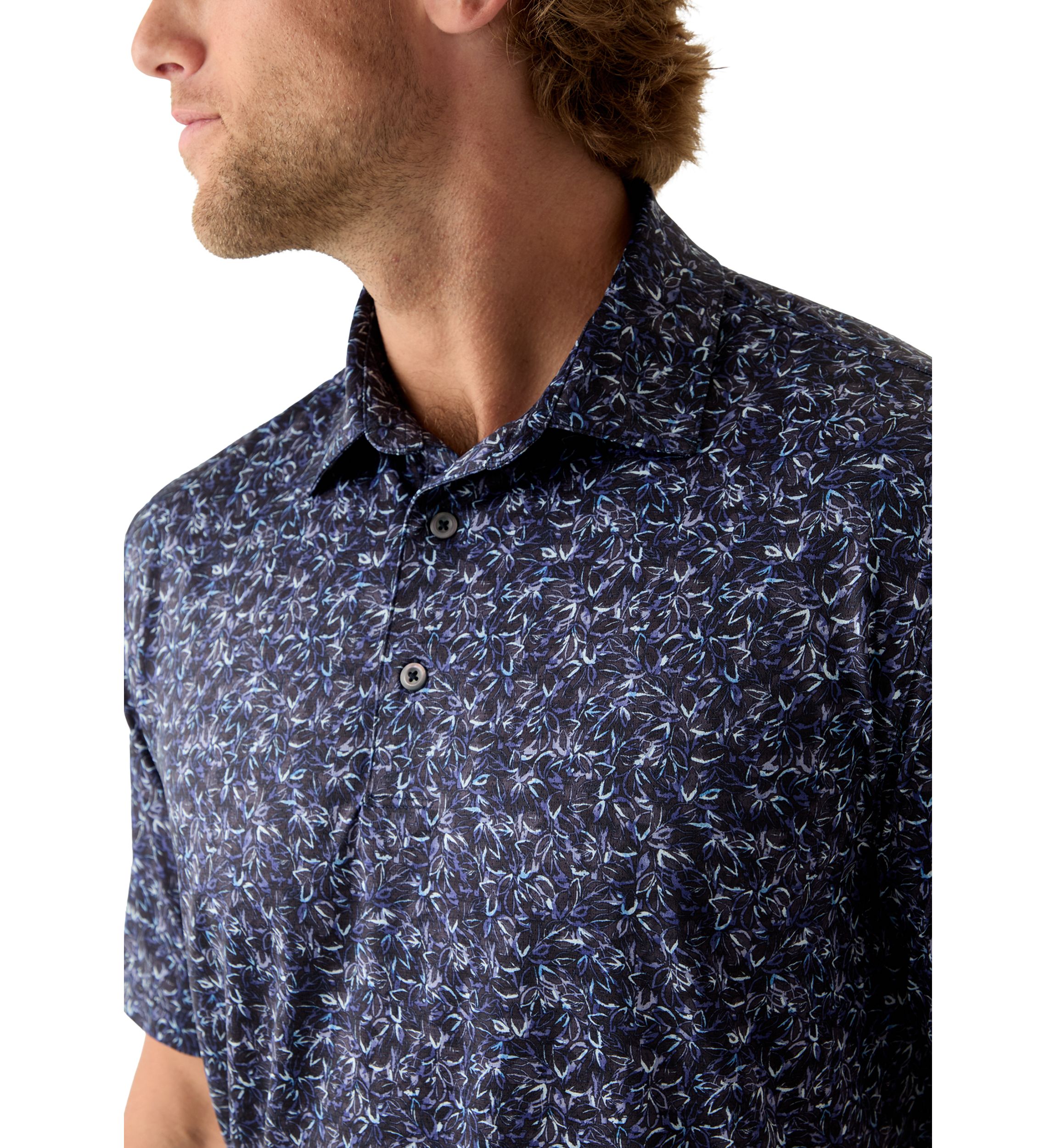 Mens Riverside Print Polo Shirt