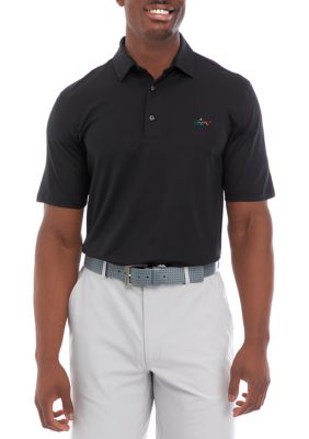 Greg Norman Collection Men's Oyster Pique Polo Shirt, Black, 2XL