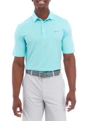 Greg Norman Collection Men's Oyster Pique Polo Shirt, Teal, 2XL
