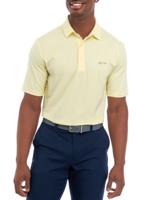 Greg Norman Collection Men's Oyster Pique Polo Shirt, Yellow, 2XL