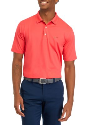 Greg Norman Collection Men's Oyster Polo Shirt, Coral, Large