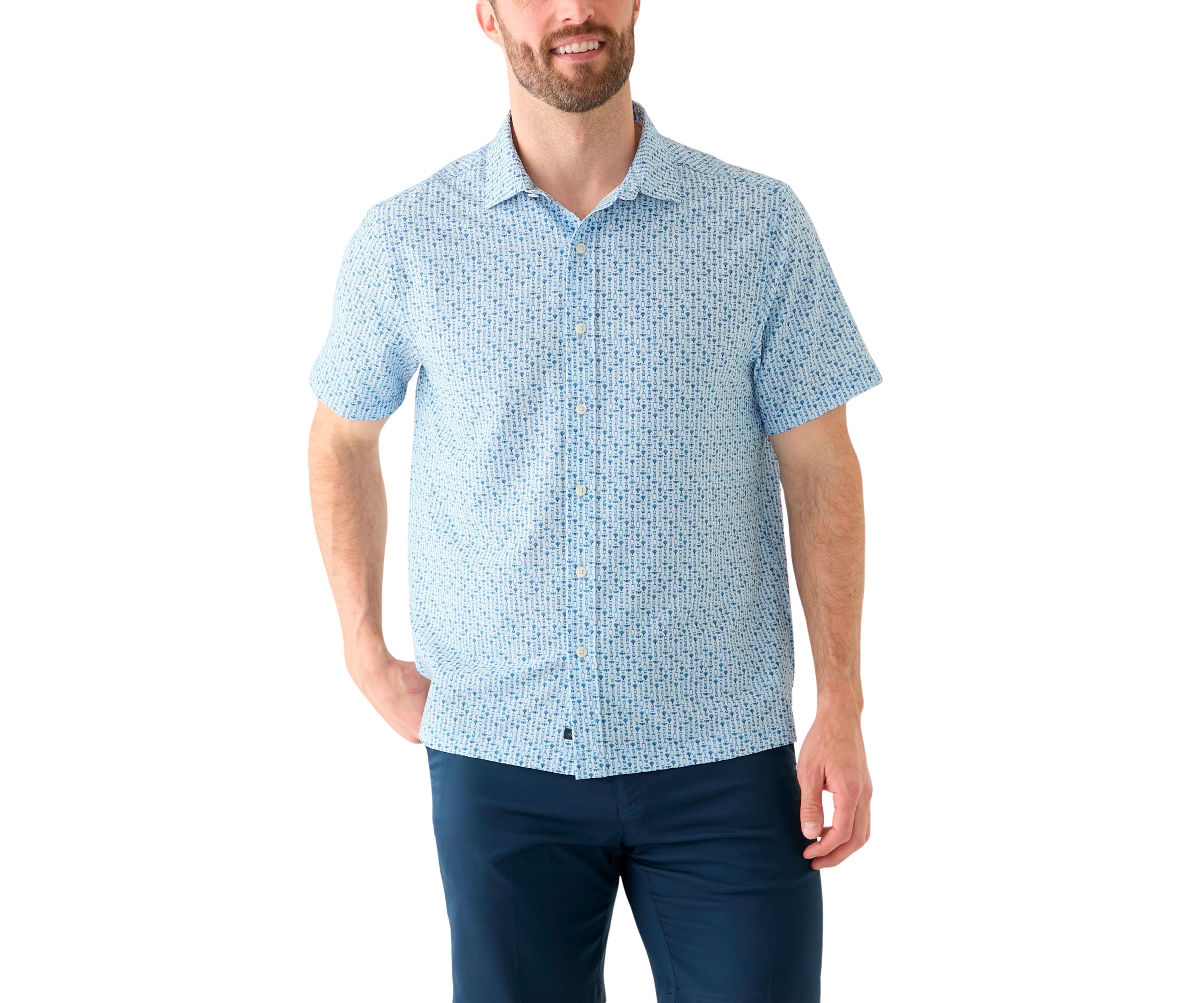 Mens Cocktail Print Button Down Shirt