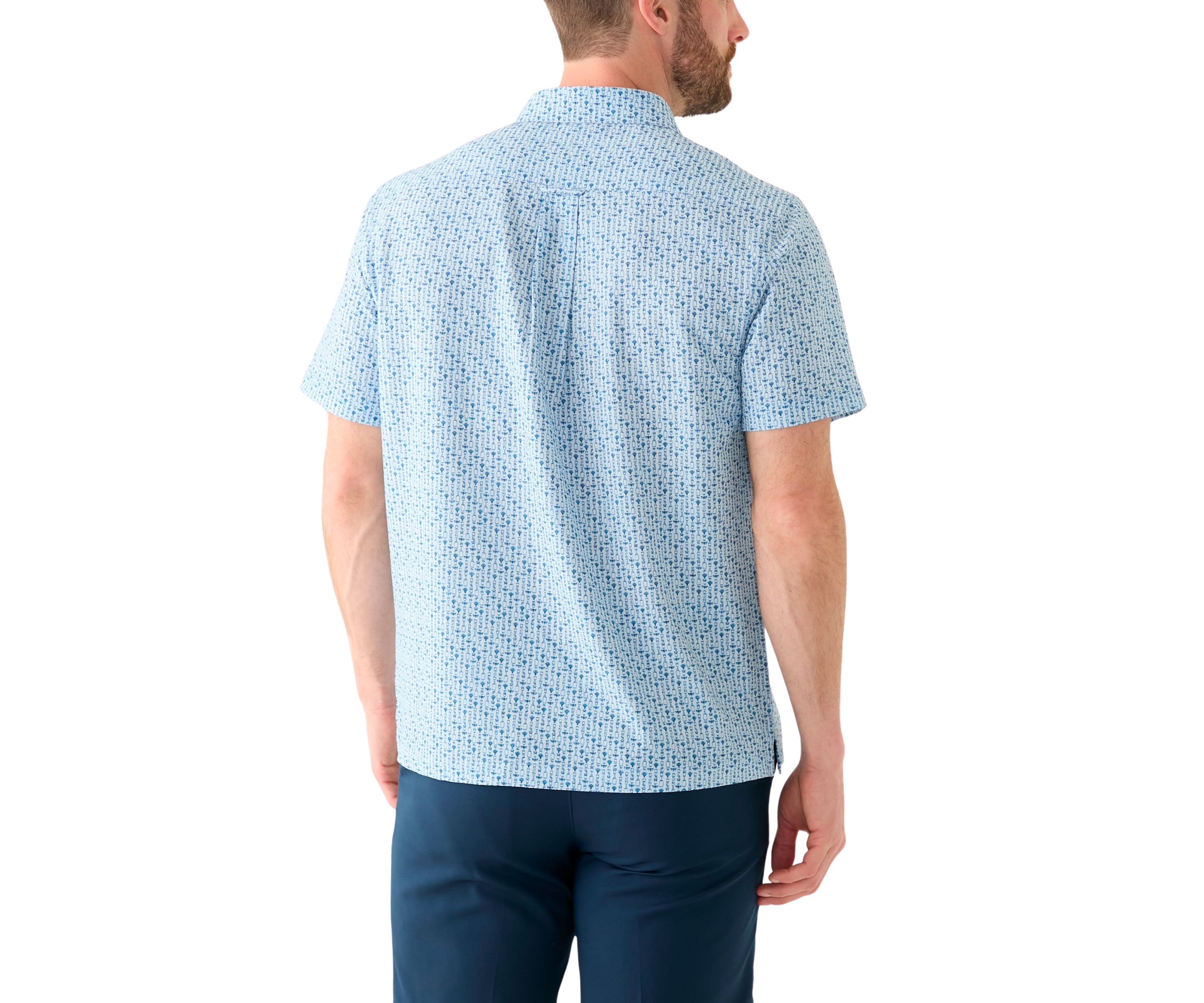 Mens Cocktail Print Button Down Shirt