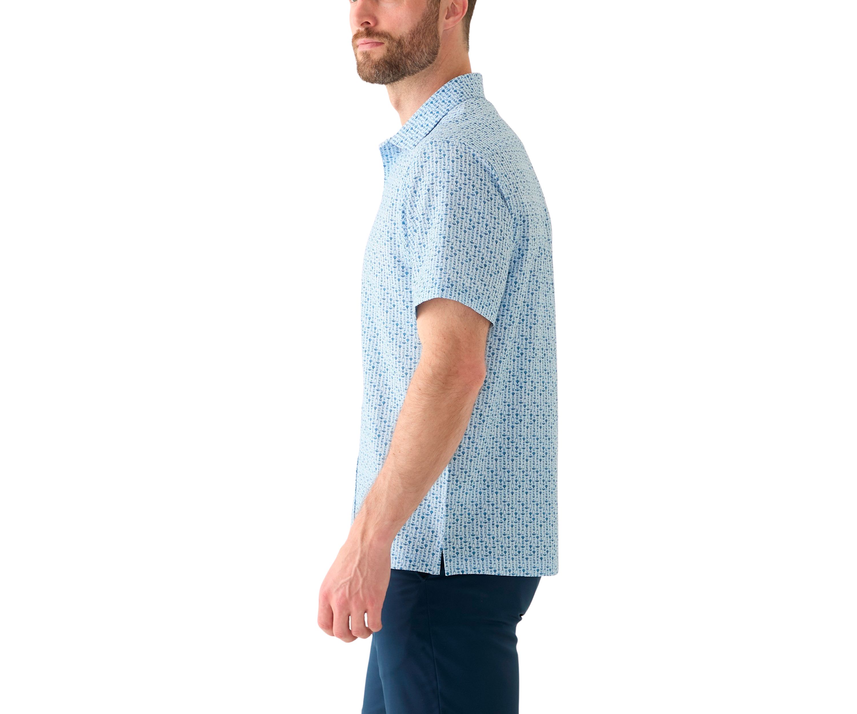 Mens Cocktail Print Button Down Shirt