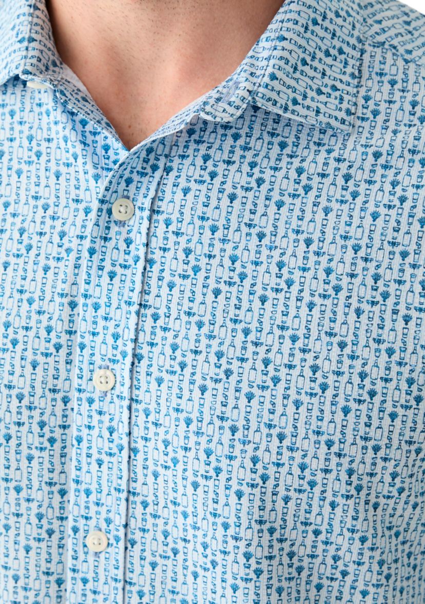 Mens Cocktail Print Button Down Shirt