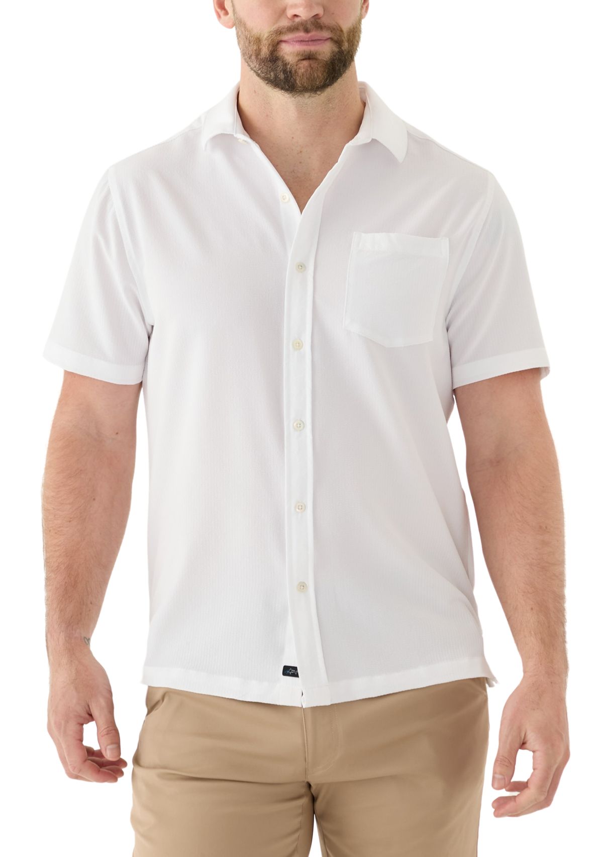 Mens Seersucker Button Down Shirt