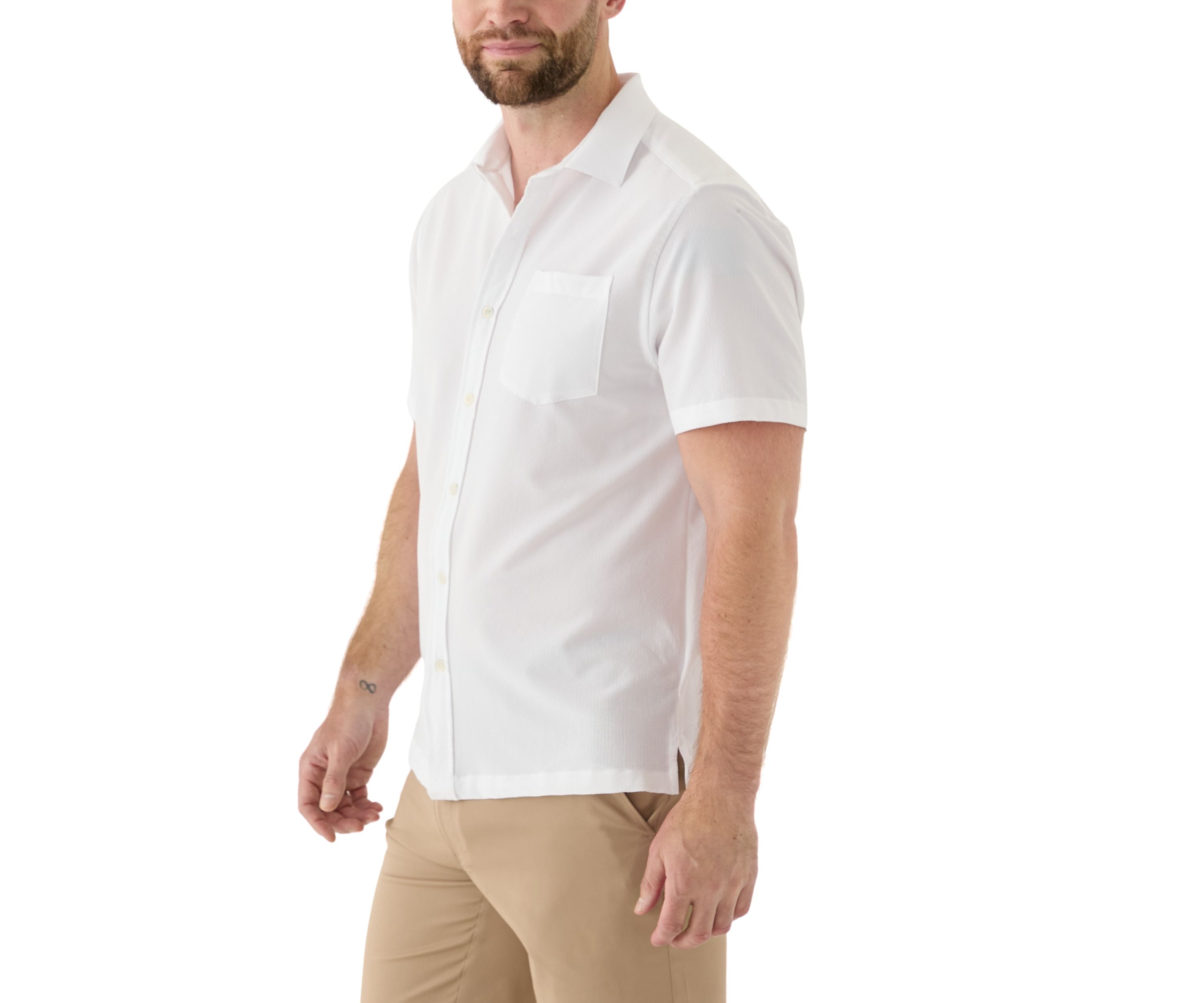 Mens Seersucker Button Down Shirt