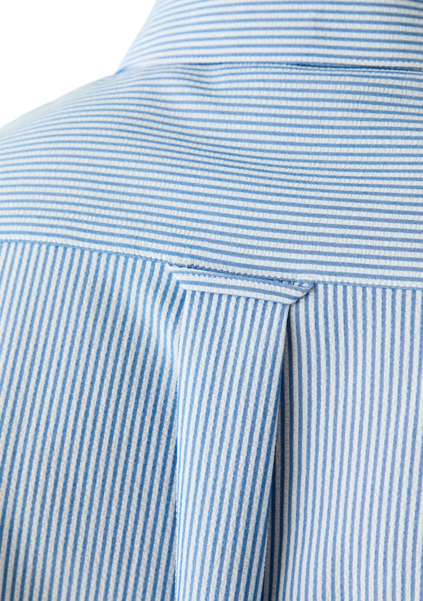 Mens Stripe Seersucker Button Down Shirt